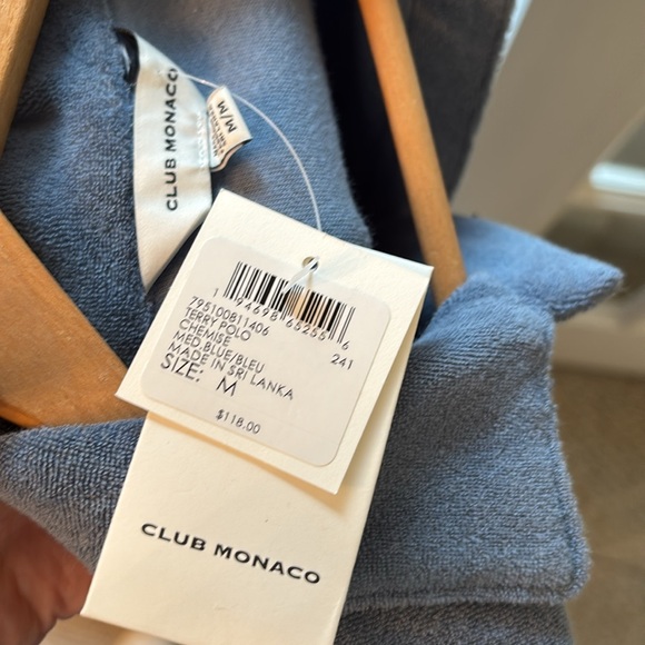 Club Monaco Blue Terry Polo Shirt - Picture 7 of 7